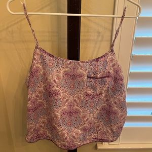 victoria’s secret purple blue paisley sleep tank size large adjustable straps